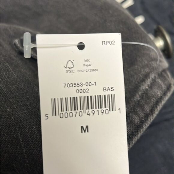 GAP Acid Wash Black Adjustable Razorback Overalls Pockets and Side Buttons- M - Picture 15 of 16